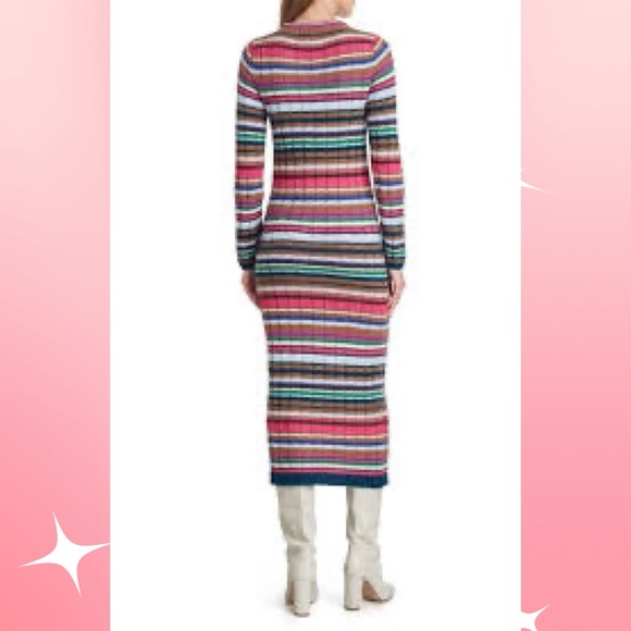 Eleven Six Caroline Striped Alpaca-Blend Midi Dress - Picture 3 of 6